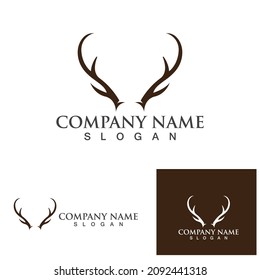 Diseño vectorial de plantillas de logotipo de la Cuerno de Deer