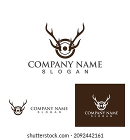 Deer  Horn Logo Template vector design
