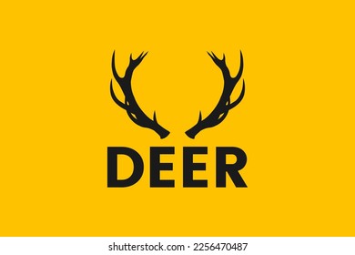 Plantilla de logotipo vectorial de cuerno de venado.