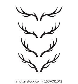 deer horn vector silhouette illustration set