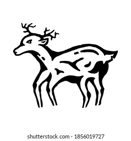 Deer horned animal logo design. Christmas celebration vector element