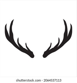 Deer horns - for holiday christmas greeting card or poster, banner, sticker. Hand drawn vector illustration for new year season.