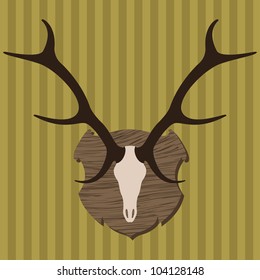 Deer Horns Hunting Trophy Illustration Background Vector