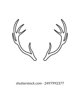 Deer horns icon. Deer antlers. Vector. Line style.