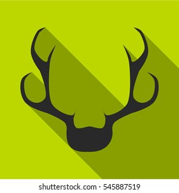 Deer horns icon. Flat illustration of deer horns vector icon for web