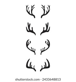 Deer Horns Icon Set Vector Design.