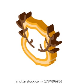 Deer Horns Icon Vector. Isometric Deer Horns sign. color isolated symbol illustration