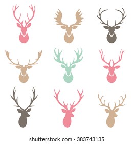 Deer horns label set.