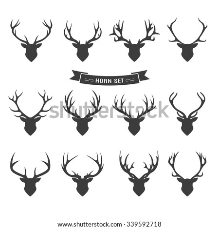 Deer horns label set