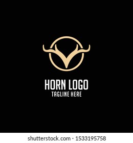 Deer horns logo design vector 
