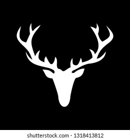 deer with horns on black background,vector illustration