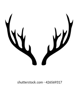 deer horns on white background