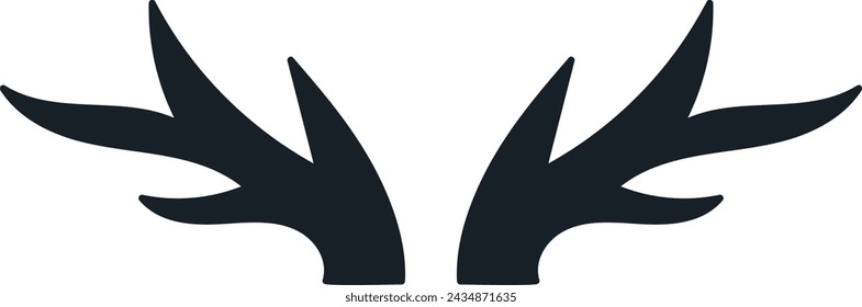 Deer Horns Silhouette Vector Illustration