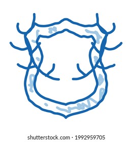 Deer Horns sketch icon vector. Hand drawn blue doodle line art Deer Horns sign. isolated symbol illustration