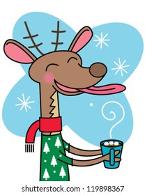 deer with hot chocolate