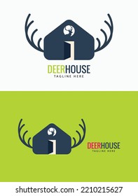 Deer house logo icon vector vector template elements