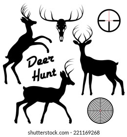 deer hunt black silhouette