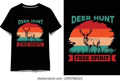 Deer Hunt free spirit vector t shirt design