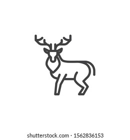 Deer Hunt line icon. linear style sign for mobile concept and web design. Deer animal outline vector icon. Symbol, logo illustration. Vector graphics