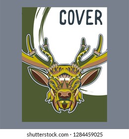 Deer Hunt Logo template, Elegant Deer Head logo designs vector