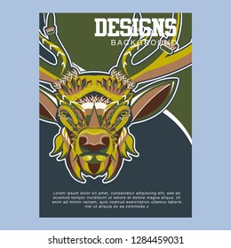 Deer Hunt Logo template, Elegant Deer Head logo designs vector