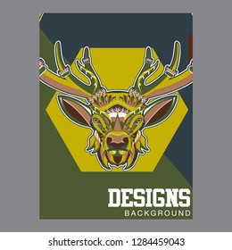 Deer Hunt Logo template, Elegant Deer Head logo designs vector