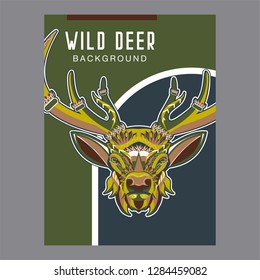 Deer Hunt Logo template, Elegant Deer Head logo designs vector