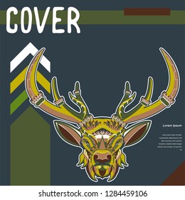 Deer Hunt Logo template, Elegant Deer Head logo designs vector