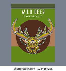 Deer Hunt Logo template, Elegant Deer Head logo designs vector