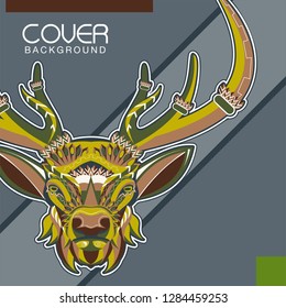 Deer Hunt Logo template, Elegant Deer Head logo designs vector