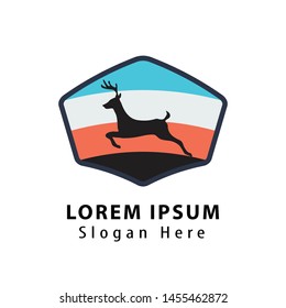 Deer Hunt Logo template, Elegant Deer logo designs vector