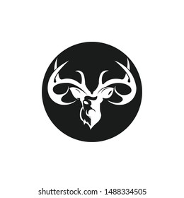 Deer Hunt Logo template, Elegant Deer Head logo designs vector
