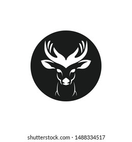 Deer Hunt Logo template, Elegant Deer Head logo designs vector