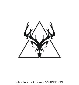 Deer Hunt Logo template, Elegant Deer Head logo designs vector