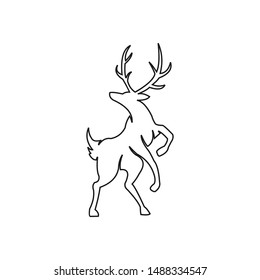 Deer Hunt Logo template, Elegant Deer Head logo designs vector