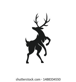 Deer Hunt Logo template, Elegant Deer Head logo designs vector