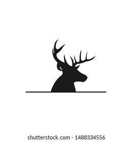 Deer Hunt Logo template, Elegant Deer Head logo designs vector