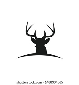 Deer Hunt Logo template, Elegant Deer Head logo designs vector