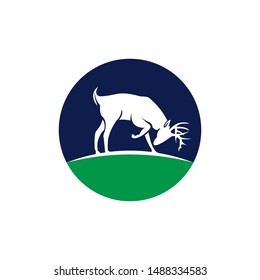 Deer Hunt Logo template, Elegant Deer Head logo designs vector
