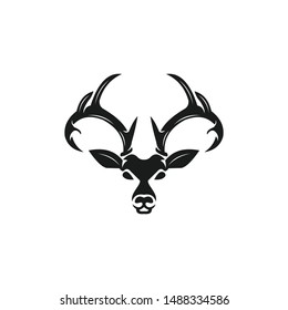 Deer Hunt Logo template, Elegant Deer Head logo designs vector