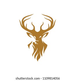 Deer Hunt Logo Vector, Elegant Deer Head logo design template
