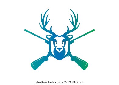 deer hunt outdoor logo vector