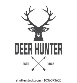 Deer hunt retro badge