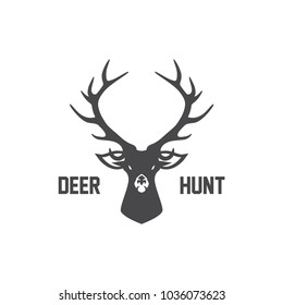 Deer hunt retro badge