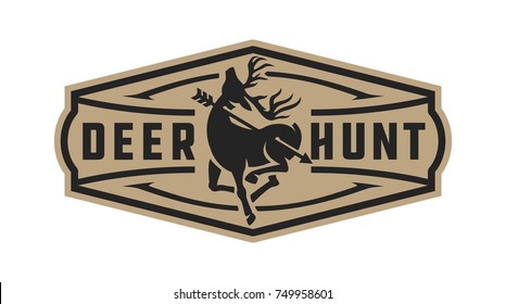 Deer Hunt style vintage illustration