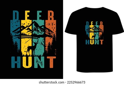 Deer hunt T-shirt Design hunting vector design, t-shirt design, apparel custom print T-shirt design