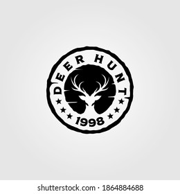 Deer Hunt Vintage Logo Vector Illustration Design