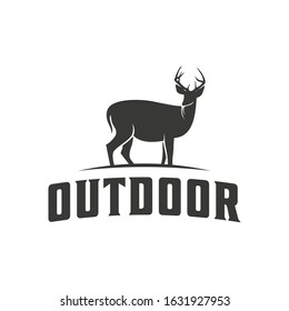 deer hunter and adventure logo, icon and illustration