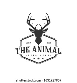 deer hunter and adventure logo, icon and illustration