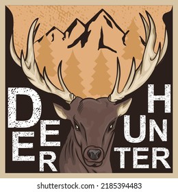 Deer Hunter in classic background